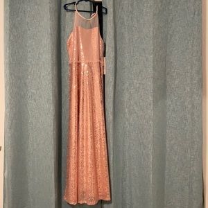 sequin rose gold prom dress sparkly